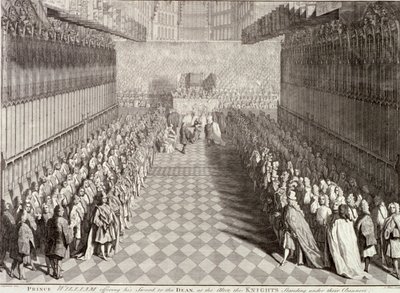 Krönung von Wilhelm III. in der Westminster Abbey, London, 1689 von John Pine