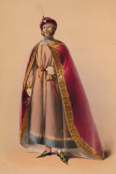 Gast im Kostüm für Queen Victorias Bal Costumé, 12. Mai 1842, 1843 von John Richard Coke Smyth