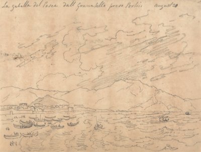 La Gabella del Pesce dall Granabello Preso Portici, 20. August von John Robert Cozens