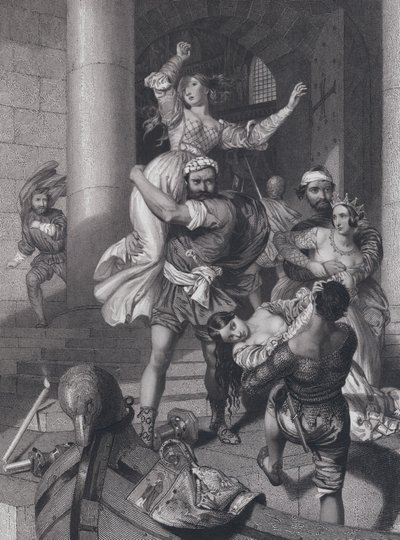 Entführung der venezianischen Bräute (Gravur) von John Rogers (after) Herbert
