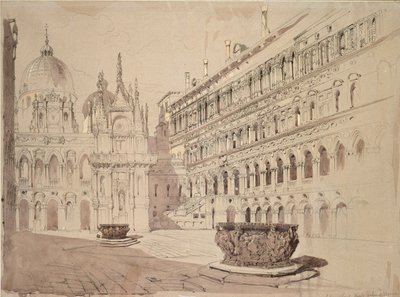 Der Hof des Dogenpalastes, Venedig, Mai 1841 von John Ruskin