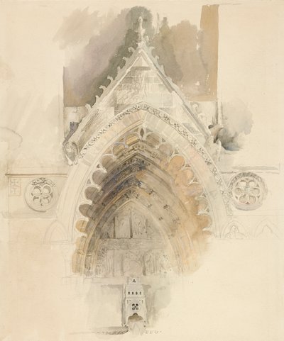 Der nördliche Bogen des Westportals der Kathedrale von Amiens, 17.-18. Mai oder 23. September 1856 von John Ruskin