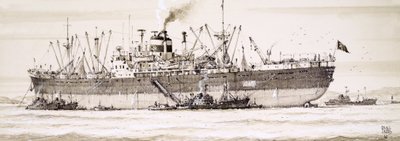 Russische Trawler schwärmen um ein Fabrikschiff von John S. Smith