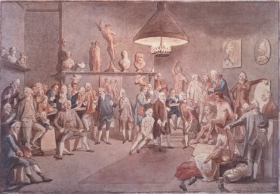 Die Akademiker der Royal Academy in London, Kopie nach einem Gemälde von Johann Zoffany (1733-1810) von John Sanders