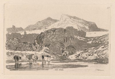 Liber Studiorum: Platte 21, Blick auf Nordwales, 1838 von John Sell Cotman