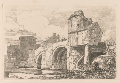 Liber Studiorum: Platte 26, Monnow Bridge, Monmouthshire, 1838 von John Sell Cotman