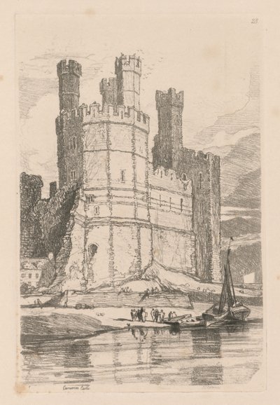 Liber Studiorum: Tafel 28, Caernarvon Castle, N. Wales von John Sell Cotman