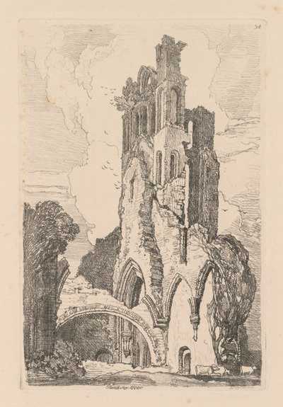 Liber Studiorum: Platte 34, Llanathony Abbey, Monmouthshire, 1838. von John Sell Cotman