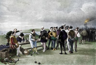 Die Armada in Sicht, Plymouth Hoe, 1880, 1911 von John Seymour Lucas