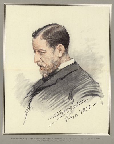 Der ehrenwerte Lord George Francis Hamilton, MP, Staatssekretär für Indien von John Seymour Lucas