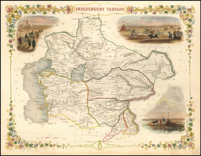 1851 Karte von Unabhängigem Tartary von John Tallis von John Tallis