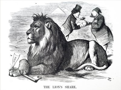 Die britische Regierung autorisiert die Rothschilds, Anteile am Suezkanal zu kaufen von John Tenniel