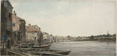 Blick auf den Wensum bei der King Street, von der Foundary Bridge aus gesehen von John Thirtle