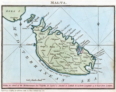 Karte von Malta von John Thomas Serres