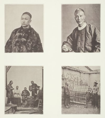 Ein kantonesischer Gentleman, ein kantonesischer Gentleman, Schroffing Dollars, Seide aufwickeln, ca. 1868 von John Thomson
