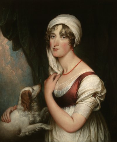Sarah Trumbull mit einem Spaniel von John Trumbull