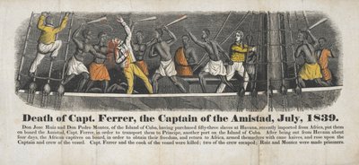 Tod von Kapitän Ferrer, dem Kapitän der Amistad, Juli 1839 von John Warner Barber