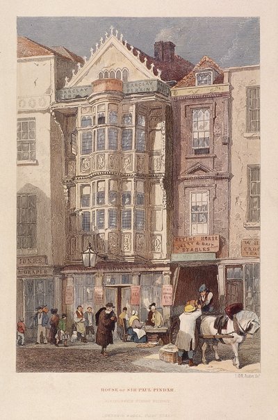 Paul Pindar Tavern, Bishopsgate, London, 1851 von John Wykeham Archer