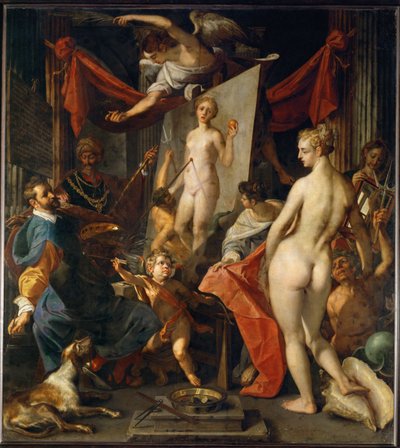 Apelles malt Campaspe I von Joos or Jodocus van Winghe
