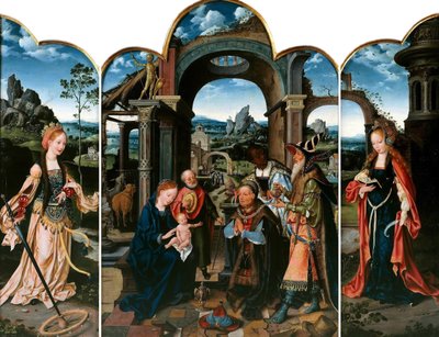 Die Anbetung der Könige mit Sigismund I. von Polen von Joos van Cleve