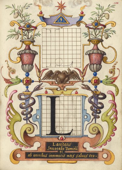 Anleitung zum Konstruieren des Buchstabens L von Joris Hoefnagel