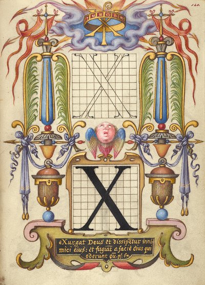 Anleitung zum Konstruieren des Buchstabens X von Joris Hoefnagel