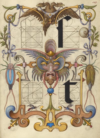Anleitung zum Konstruieren der Buchstaben s und t von Joris Hoefnagel