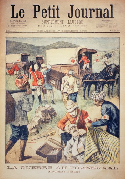 Der Krieg im Transvaal: Indische Ambulanzen, Titelseite von Le Petit Journal, 17. Dezember 1899 von Jose Belon