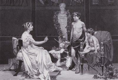 Cornelia, Mutter der Gracchi (Lithografie) von Jose Garnelo y Alda