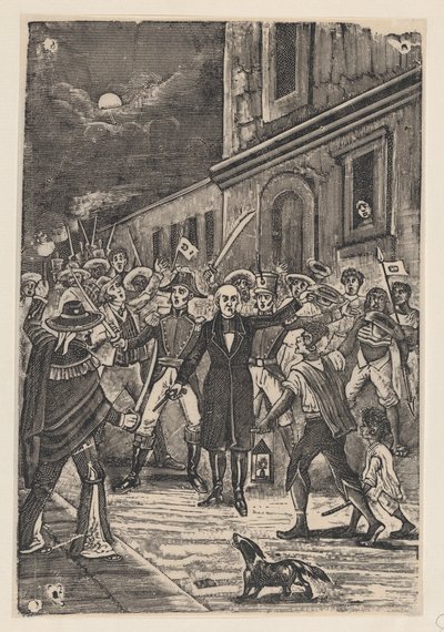 Eine Gruppe von Männern mit Waffen ruft nach Unabhängigkeit von José Guadalupe Posada