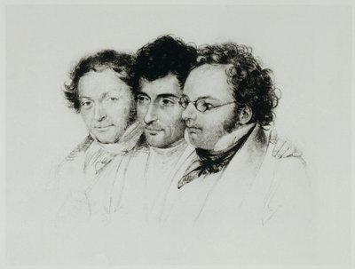 Johann Baptist Jenger, Anselm Hüttenbrenner und Franz Schubert von Josef Eduard Teltscher