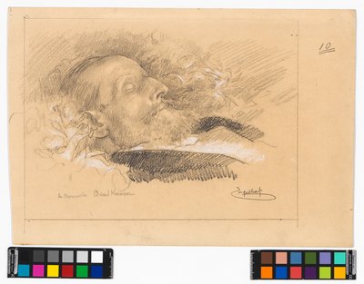 Porträt des Chormeisters und Komponisten Eduard Kremser auf dem Sterbebett von Josef Engelhart