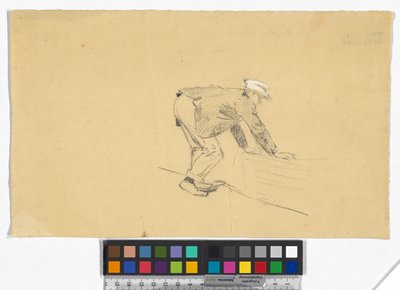 Studie eines Mannes mit Boot von Josef Engelhart