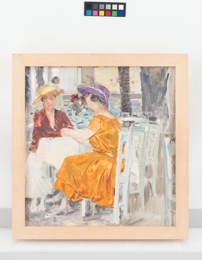 Zwei Damen im Pratergasthaus von Josef Engelhart