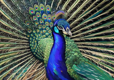 Tiere: Pfau 1 von Josef Johann Michel