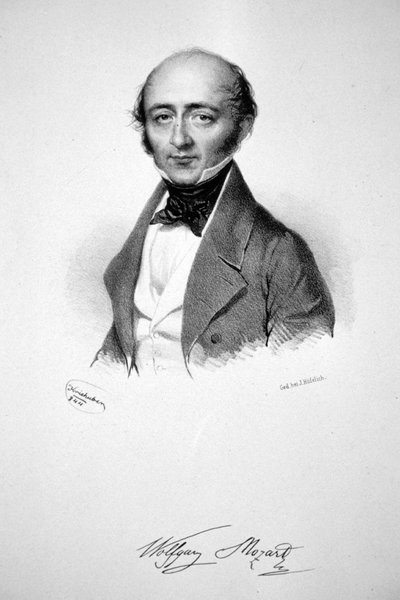 Franz Xaver Wolfgang Mozart Lithografie von Josef Kriehuber