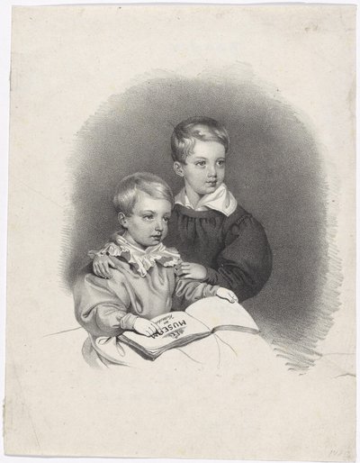Kronprinz Franz Joseph und Erzherzog Ferdinand Maximilian Josef als Kinder von Josef Kriehuber