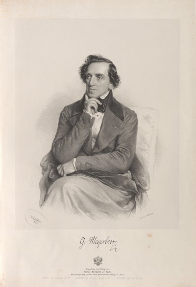 Porträt des Komponisten Giacomo Meyerbeer 1791-1864, 1847 von Josef Kriehuber