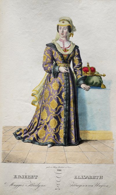 Elisabeth von Luxemburg 1409-1442, Königin von Böhmen, 1828 von Josef Nikolaus Kriehuber