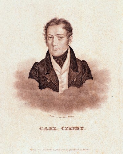 Porträt von Carl Czerny (Lithographie) von Josef Nikolaus Kriehuber