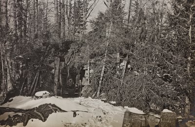 Album "Meine Weltkriegs-Erinnerungen Südwestfront (Kärnten, Italien, Südtirol) 31/03/1915-12/11/1918 - Josef Zohles Wien": Kanone Brisia (s/w Foto) von Josef Zohles