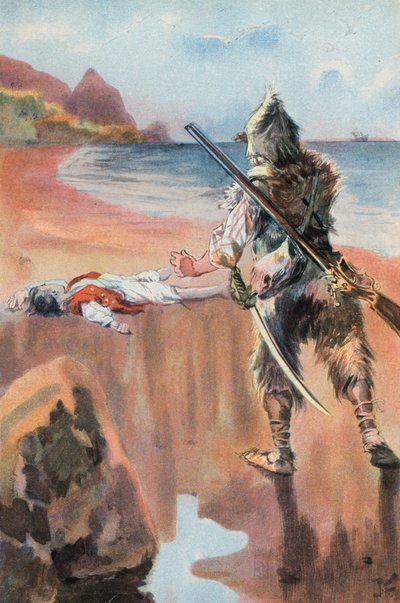 Robinson Crusoe: Ich finde einen ertrunkenen Jungen von Joseph (after) Finnemore