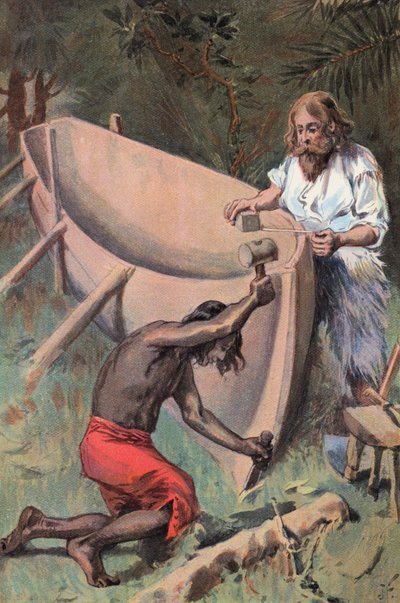 Robinson Crusoe: Wir bauen ein großes Boot von Joseph (after) Finnemore