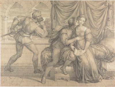 Paolo und Francesca, überrascht von Gianciotto Malatesta, 1809 von Joseph Anton Koch