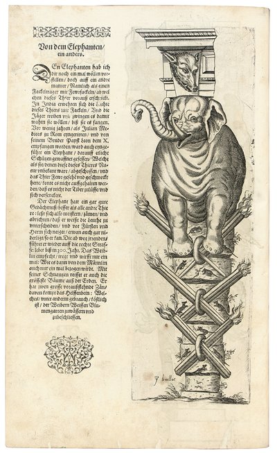 Säule mit Elefantenfigur, 1604 von Joseph Boillot