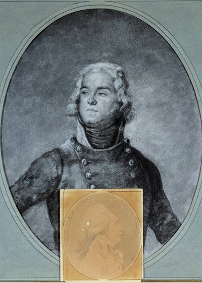 Porträt von General Louis Lazare Hoche (1768-1797) Unten, Porträt von Anacharsis Cloots (1755-1794), Abgeordneter im Nationalkonvent. Zeichnung von Joseph Boze (1744/1745-1826) 18. Jahrhundert. Versailles, Lambinet Museum von Joseph Boze