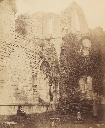 Fountains Abbey. Innenansicht des Kapitelsaals, 1850er Jahre von Joseph Cundall