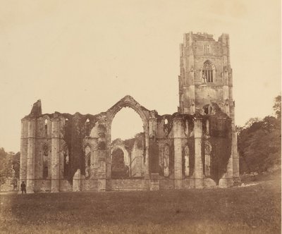 Fountains Abbey. Die Kapelle der Neun Altäre, Außenansicht, 1850er Jahre von Joseph Cundall