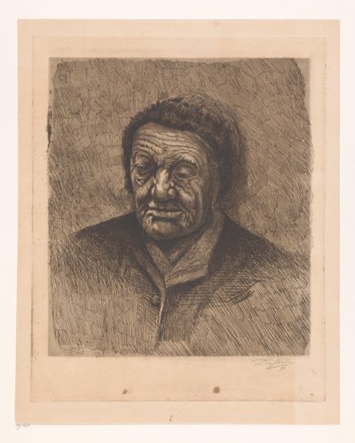 Porträt einer unbekannten alten Frau von Joseph Dujardin (signed by artist)