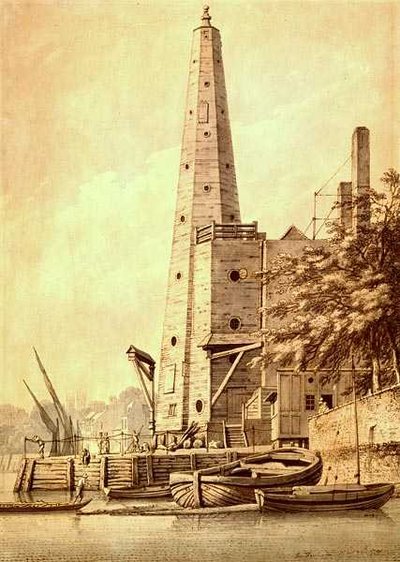 Der alte Wasserturm bei York Buildings, Whitehall, 20. Mai 1791 von Joseph Farington